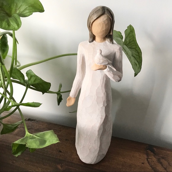 Willow Tree Sympathy Holding Bird Female Statue Figure Bereavement